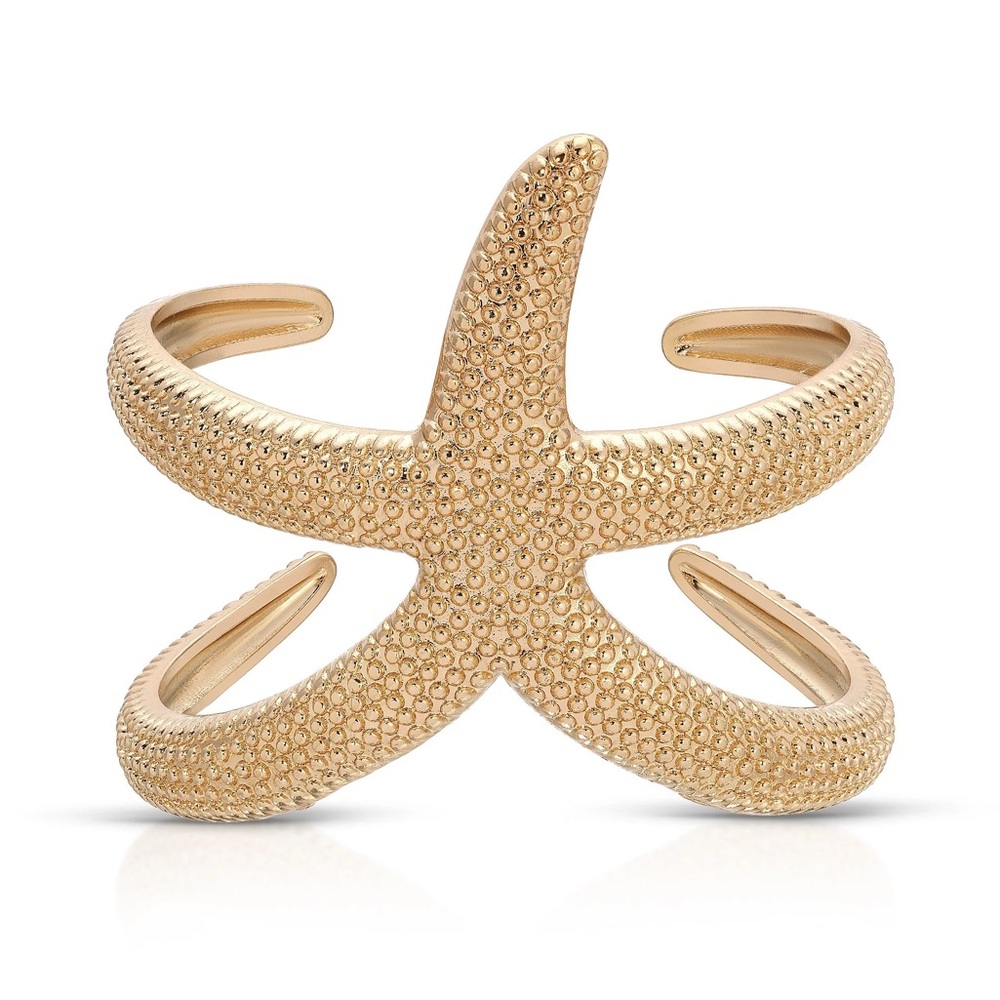 ettika Gold Starfish Cuff Bracelet